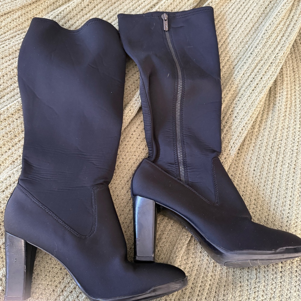 Ann Klein Ak Sport Black High Heel Boots